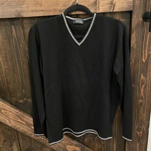 Versace Black Men’s Long sleeve V-neck sweater Size S